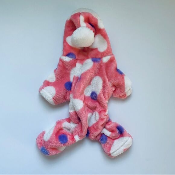 New Dogs of Glamour small heart print dog hoodie - Picture 1 of 7